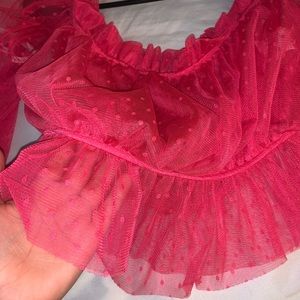 Off the shoulder mesh top